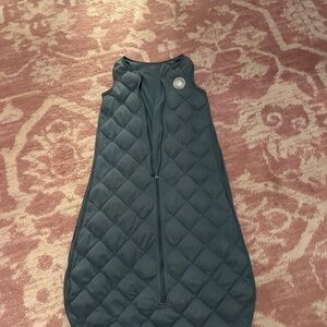 Quilted Teal Sleep Sack for Kids - Sleeveless Zippered Wearable Blanket